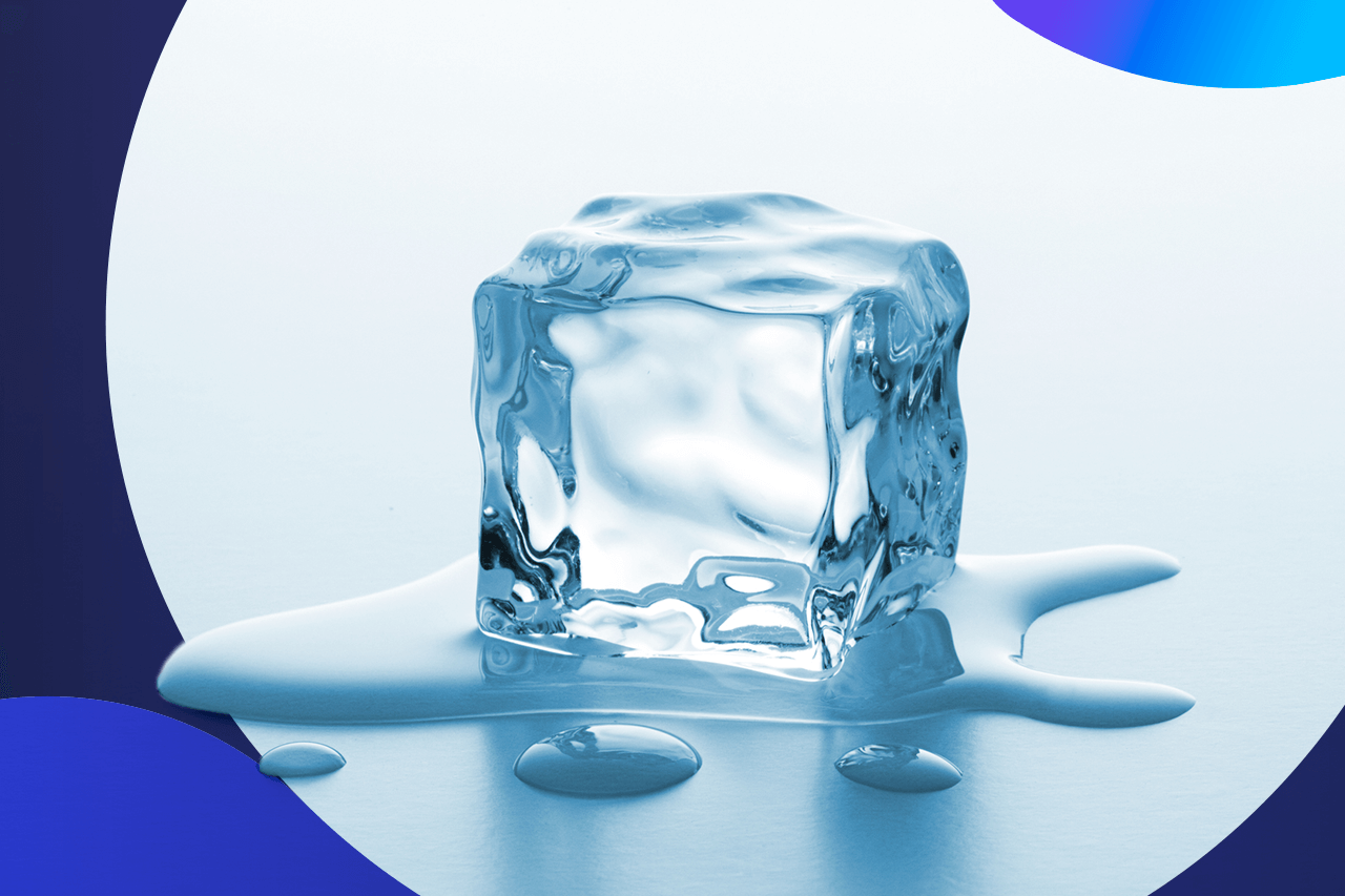 ice cube metling demonstrating two properties of matter