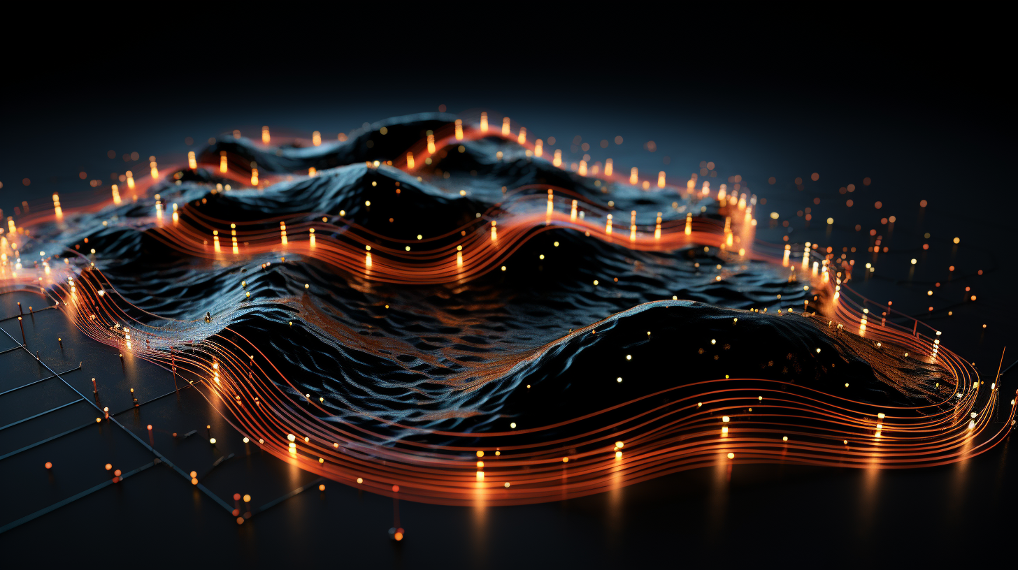 an artistic representation of AI in edge computing