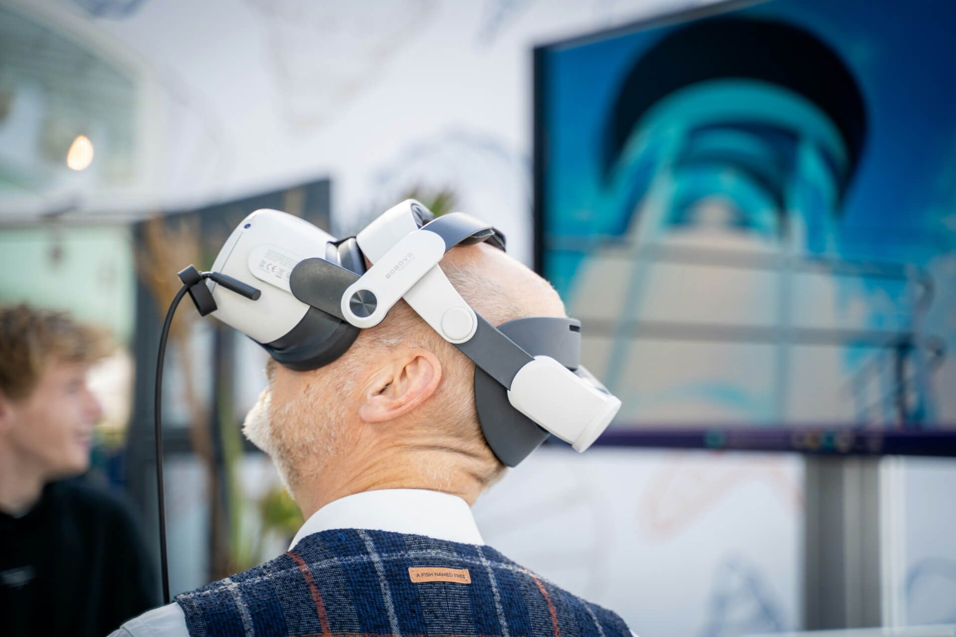 persona with virtual reality headset on