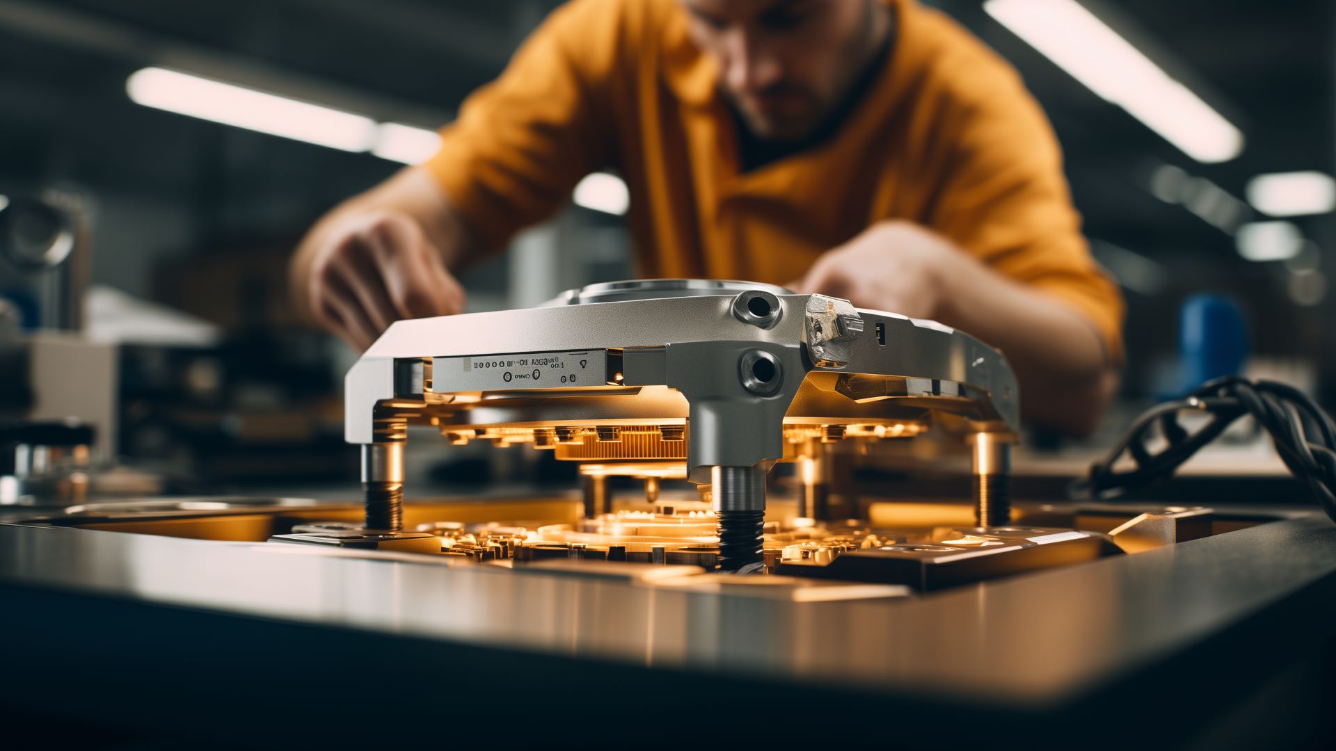 man testing a component