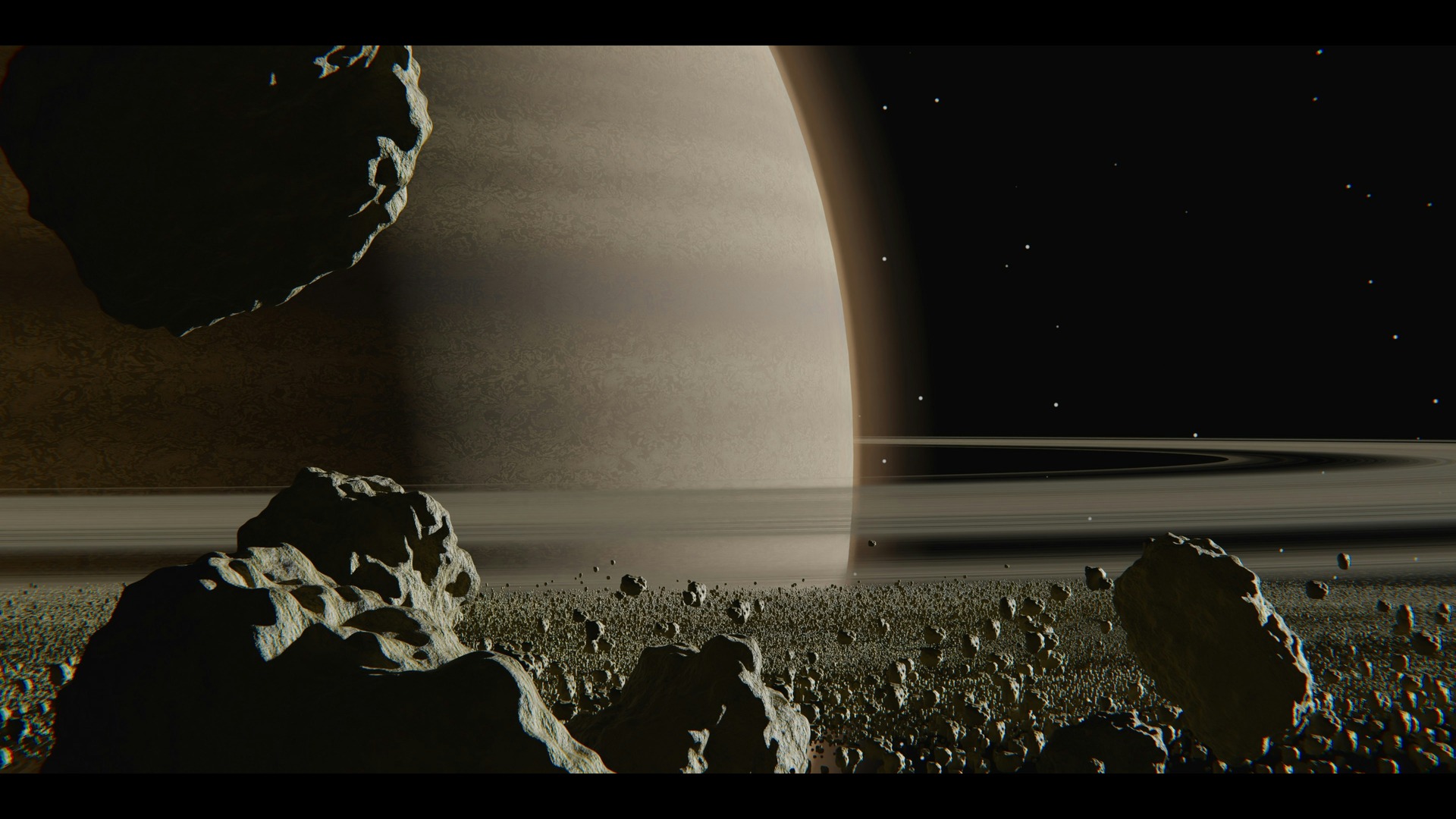 saturn and a close up of its ring system