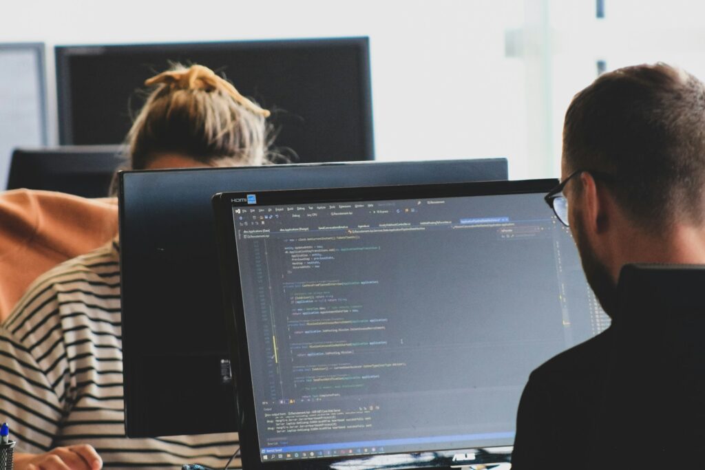 People working on computers