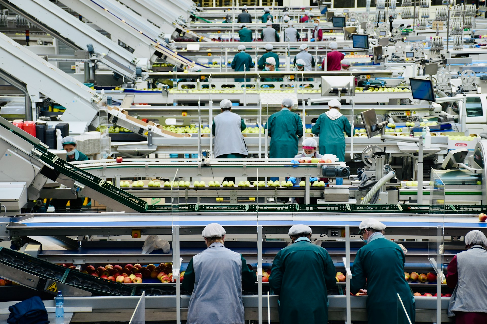 workers in a food production facility