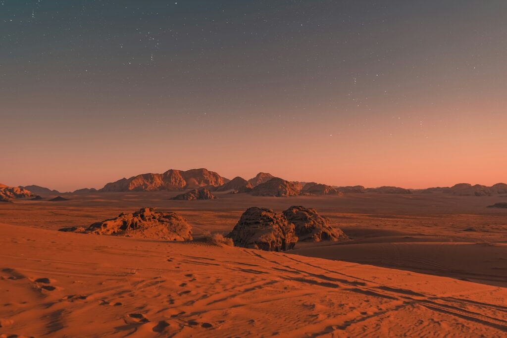 sandy landscape on mars