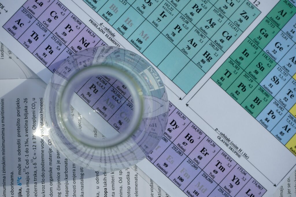 Flask on a period table chart