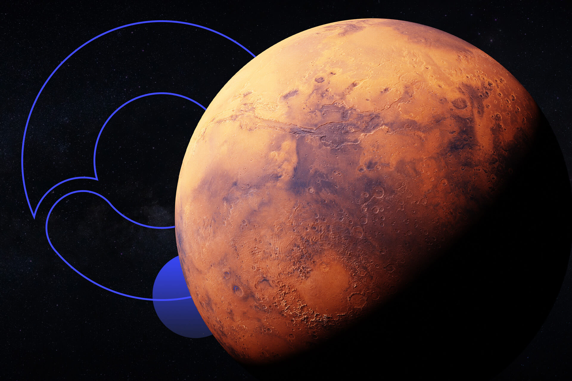 mars planet in space