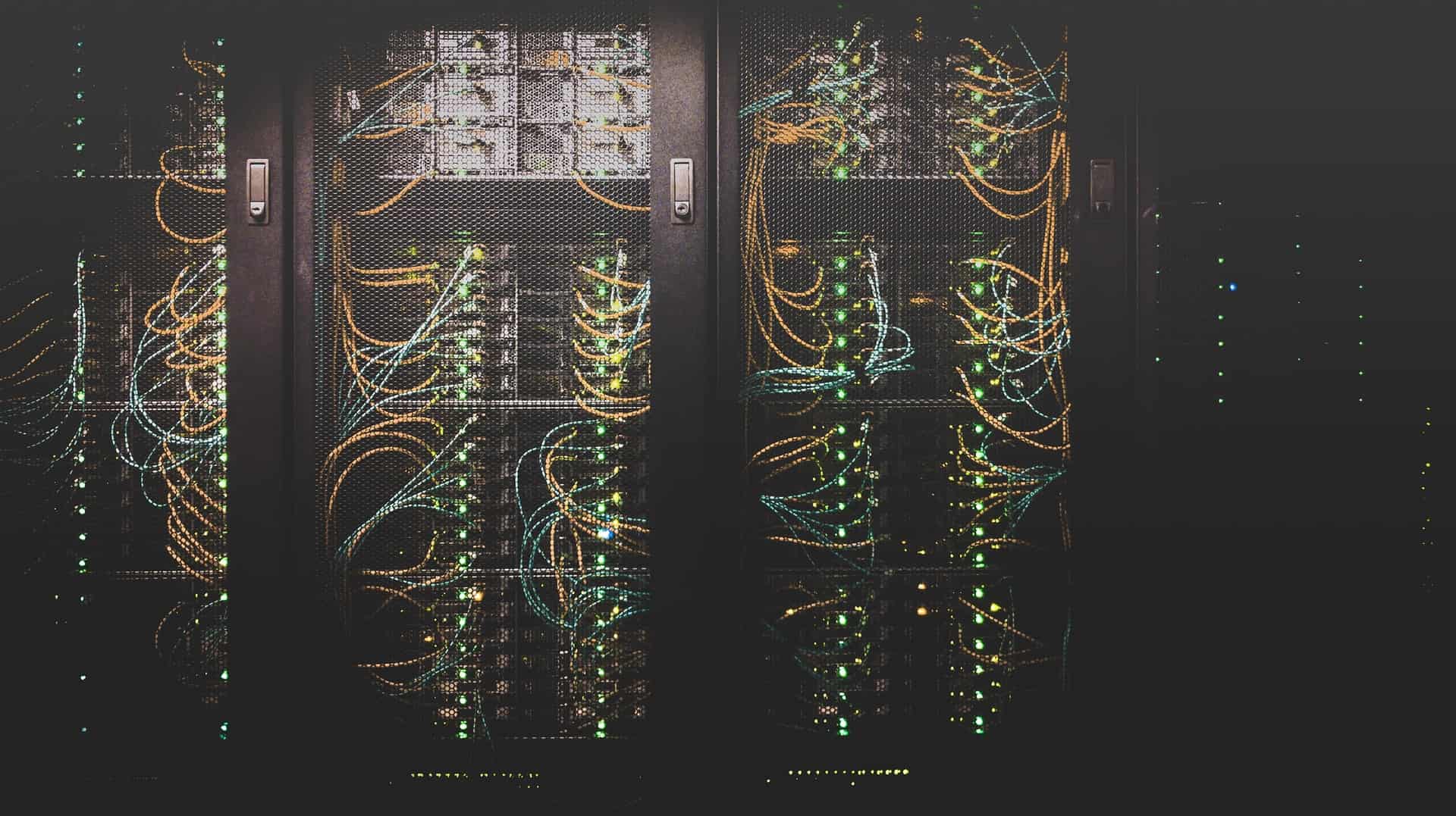 Server racks, used to store the growing amount of data we collect.
