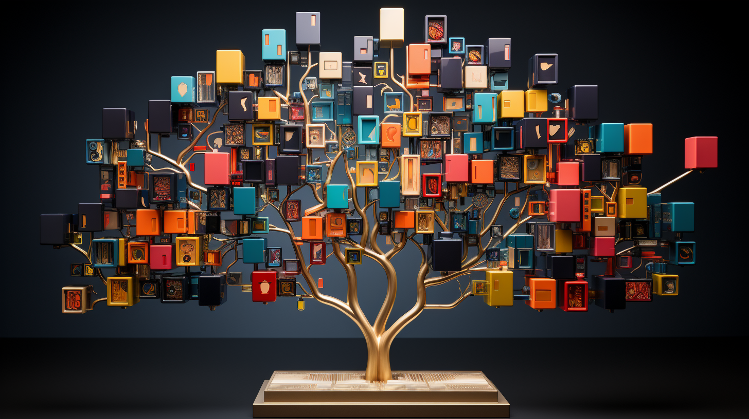 an artistic representation of a technological tree