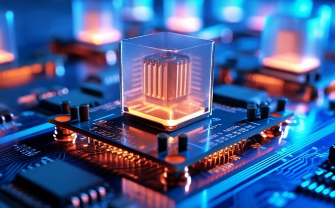 a close up of microprocessors