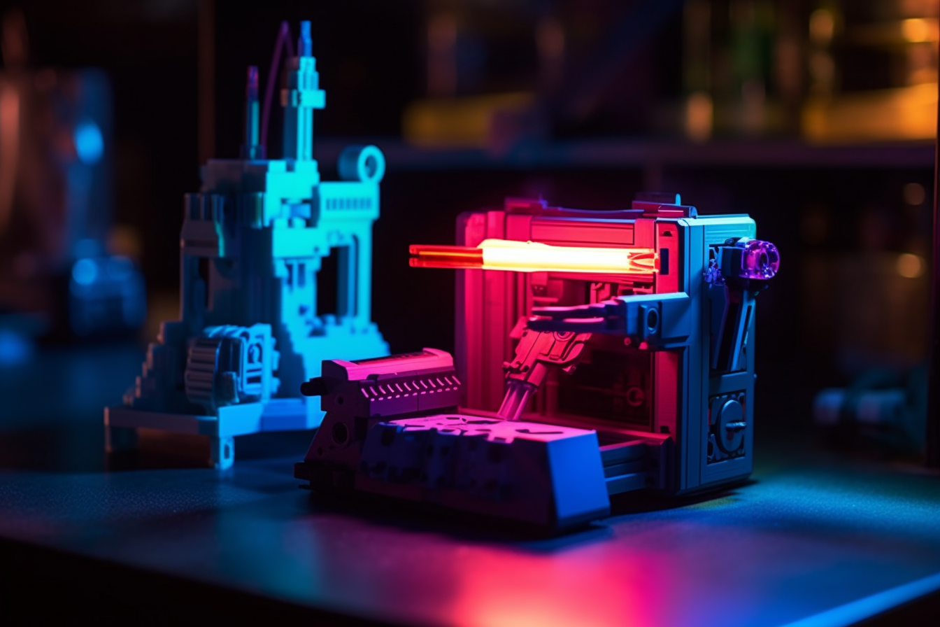 a 3d printer printing a tool