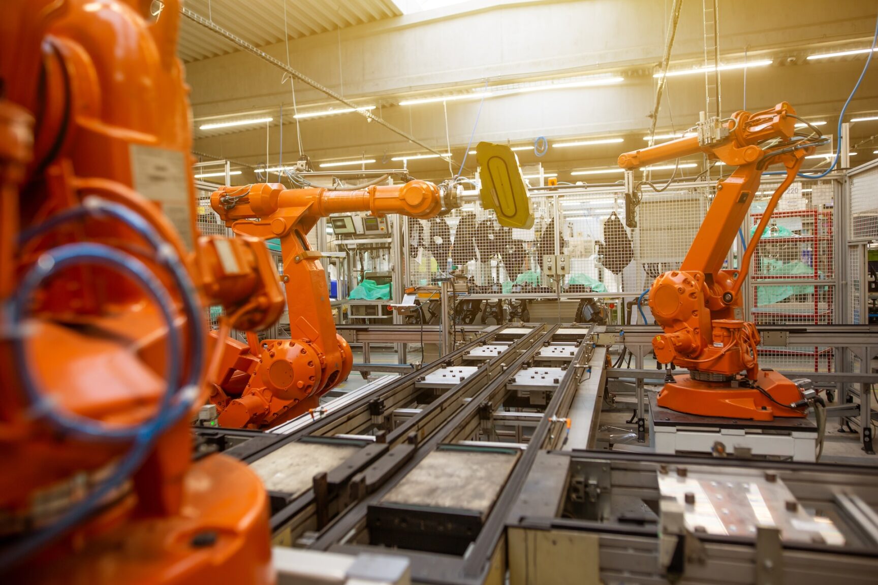 robotic assembly in a manufacturing plant