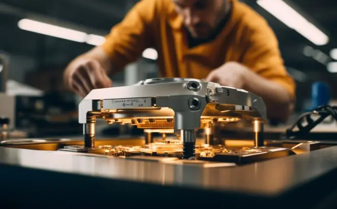man testing a component