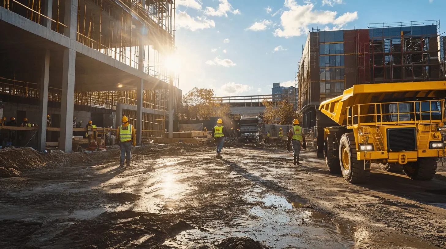 construction workers on a construction site