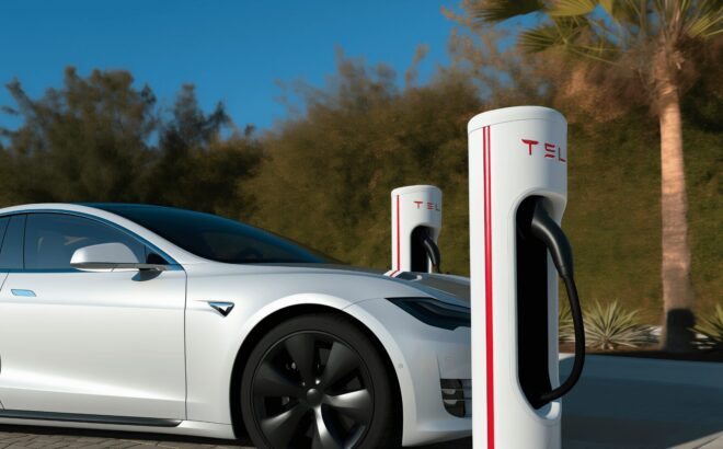 tesla electric vehicle manufacturing prioritizes modern design, advanced technology and charging systems