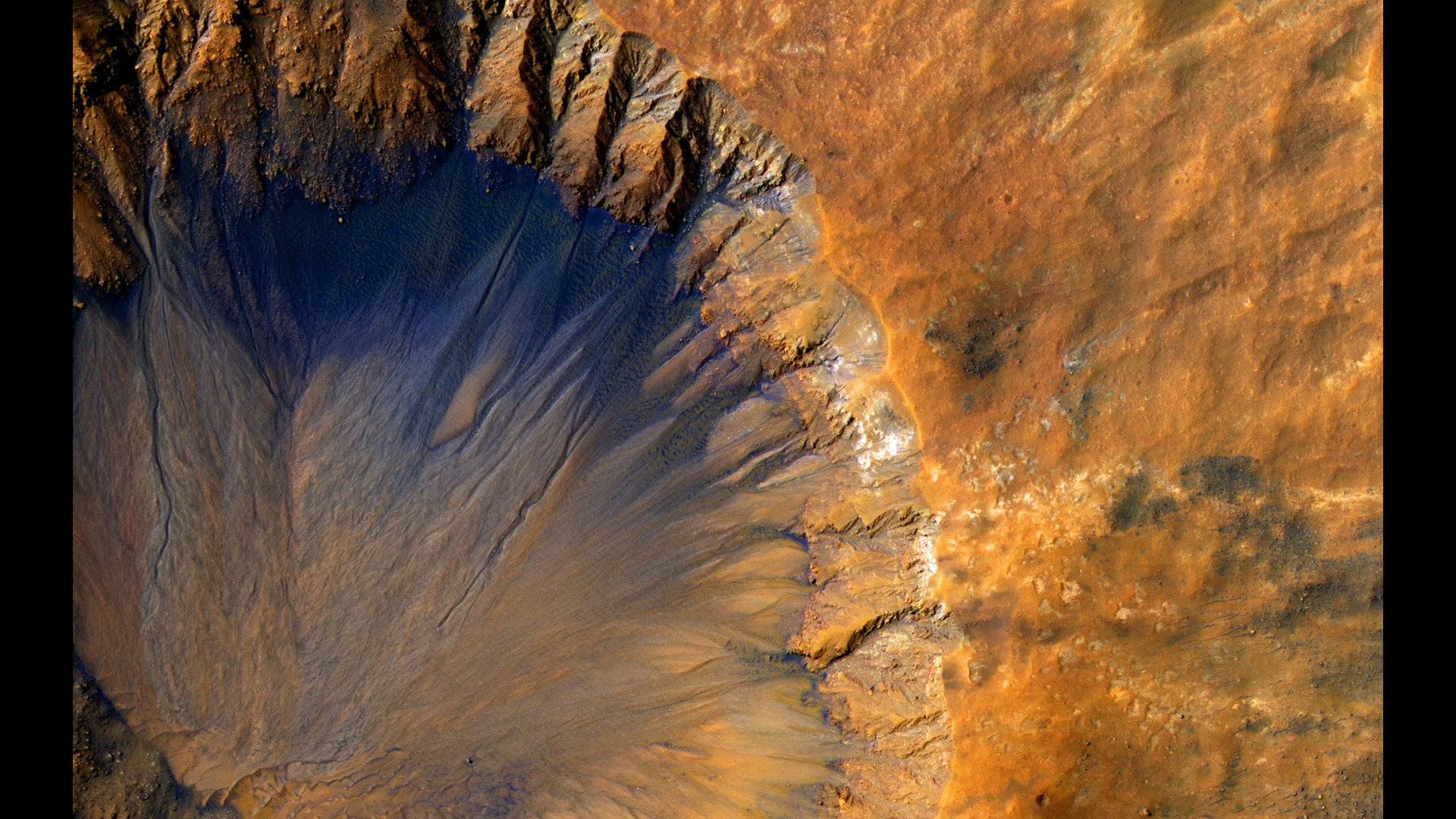 image of a crater on mars