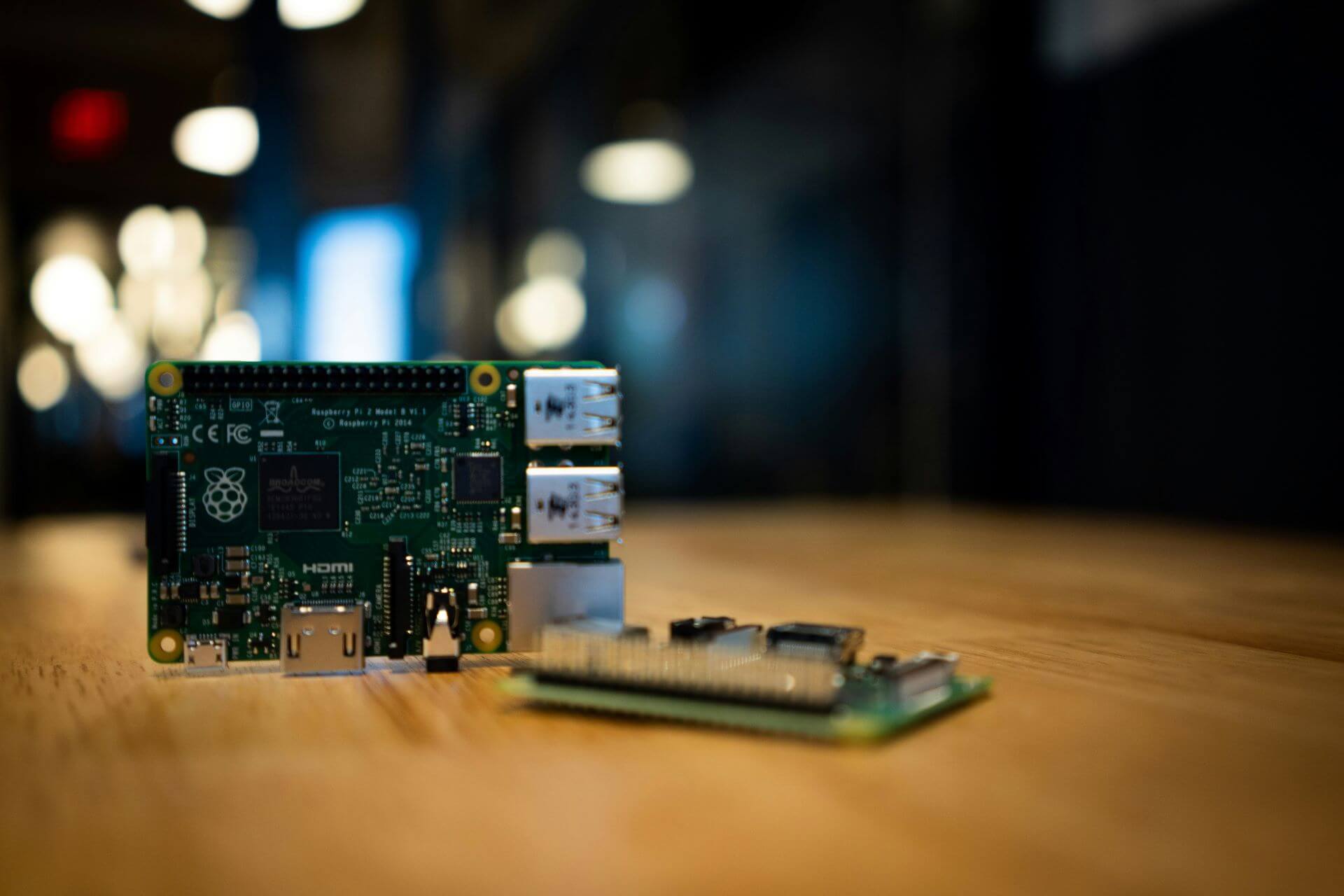 close up of single-board computer